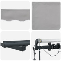 Produktbild för Utdragbar markis Ljusgrå 450 × 300 cm Polyester