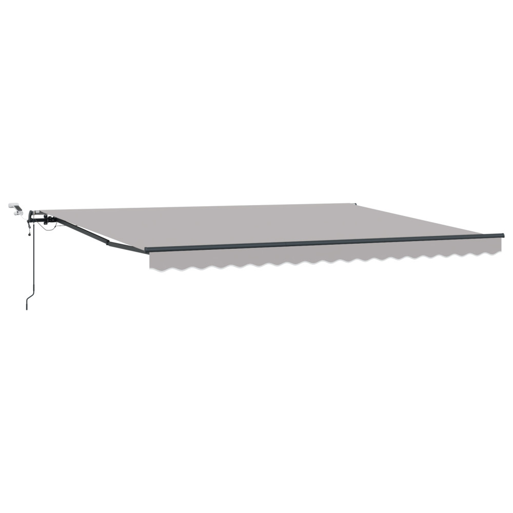 Produktbild för Utdragbar markis Ljusgrå 450 × 300 cm Polyester