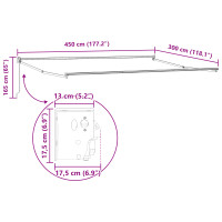 Produktbild för Utdragbar markis Ljusgrå 450 x 300 x 165 cm