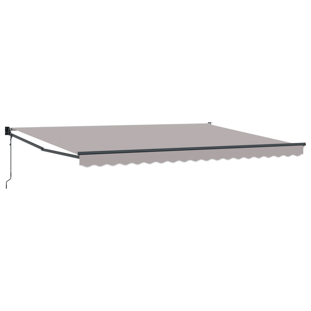 Produktbild för Utdragbar markis Ljusgrå 450 x 300 x 165 cm