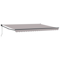 Produktbild för Utdragbar markis Ljusgrå 450 x 300 x 165 cm