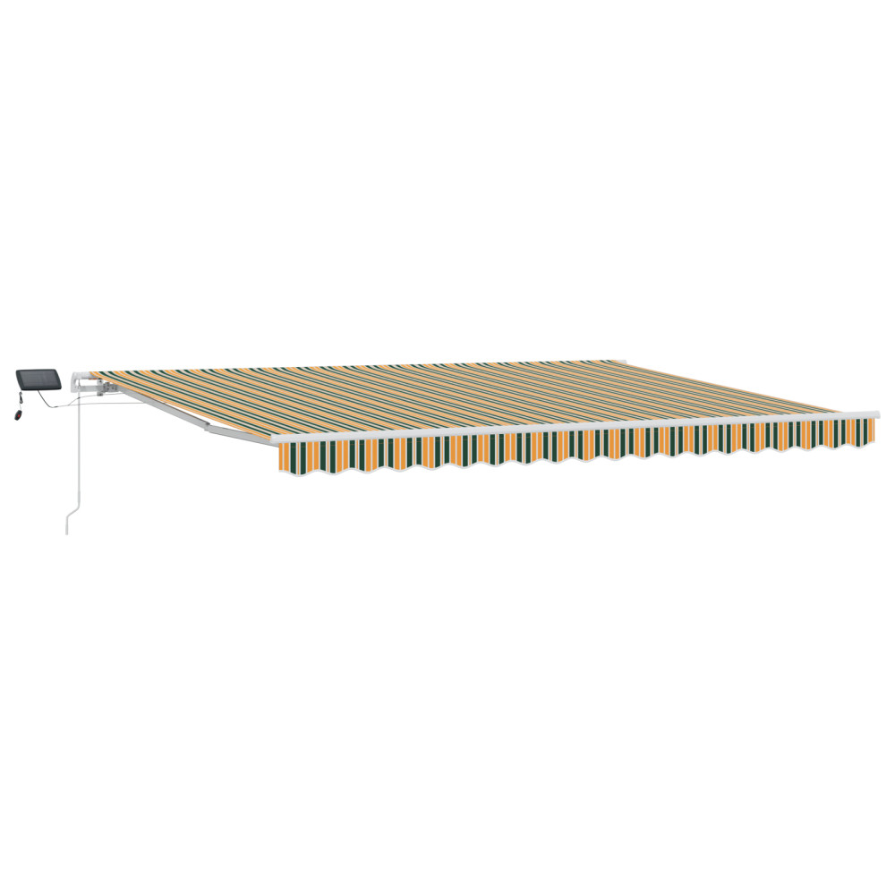 Produktbild för Utdragbar markis Grön och gul 450 × 300 cm Duk och Aluminium