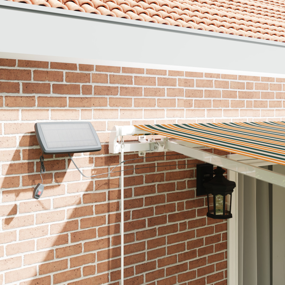 Produktbild för Utdragbar markis Grön och gul 450 × 300 cm Duk och Aluminium