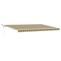 Produktbild för Utdragbar markis Grön och Gul 450 × 300 cm Polyester