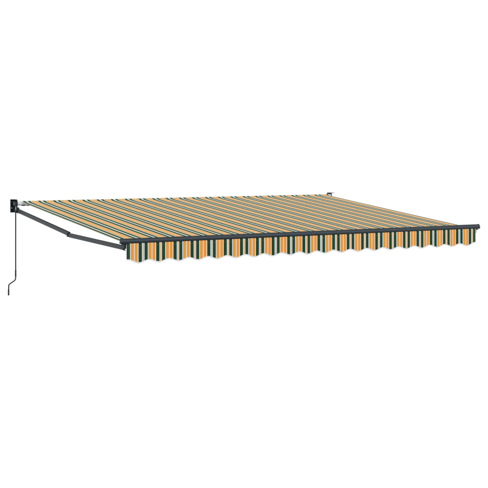 Produktbild för Utdragbar markis Grön och Gul 450 x 300 x 165 cm