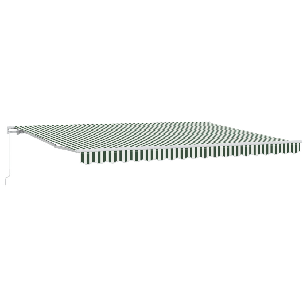 Produktbild för Utdragbar markis Grön och Vit 450 x 300 x 165 cm