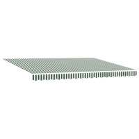 Produktbild för Utdragbar markis Grön och Vit 450 x 300 x 165 cm