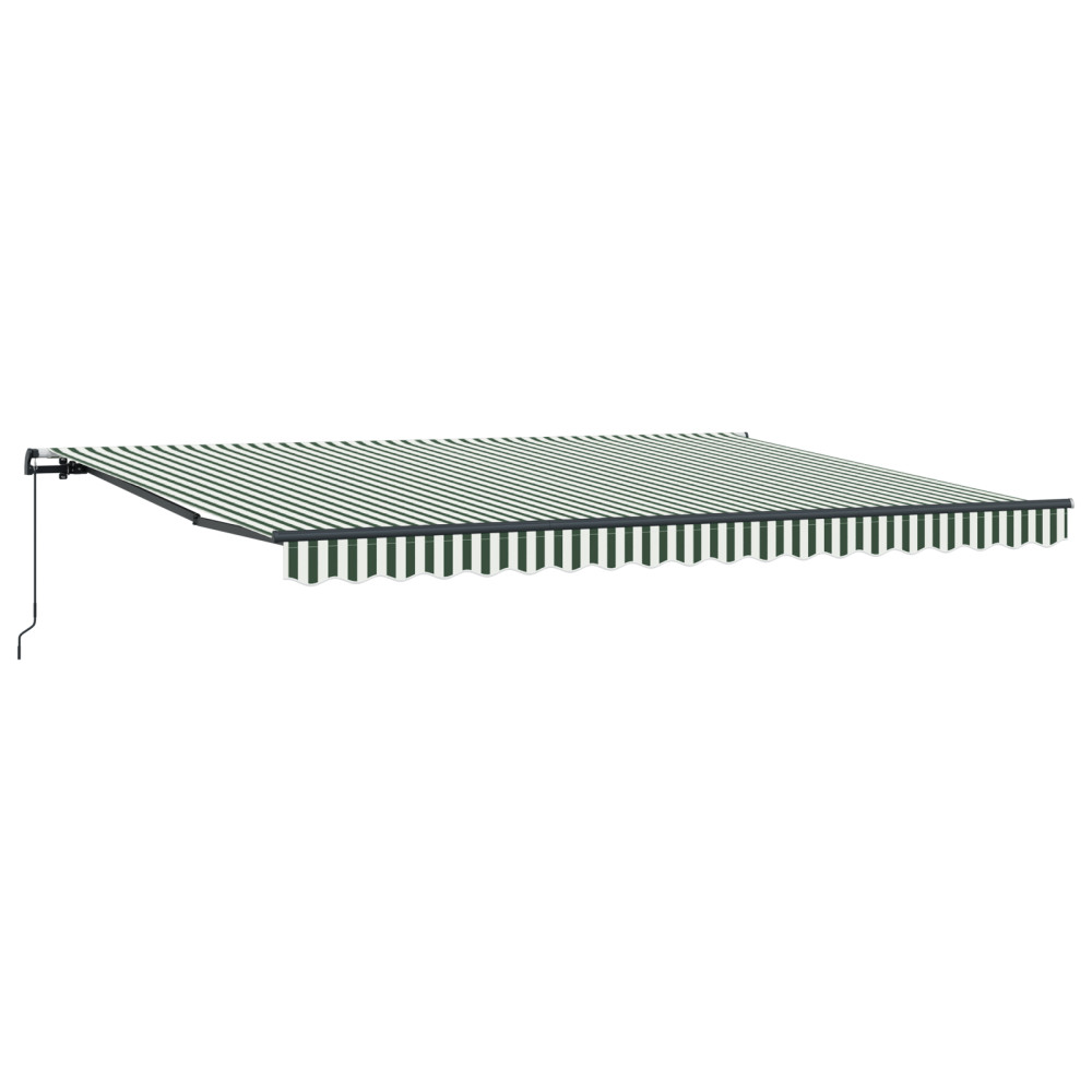 Produktbild för Utdragbar markis Grön och Vit 450 × 300 cm