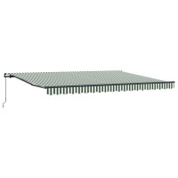 Produktbild för Utdragbar markis Grön och Vit 450 × 300 cm