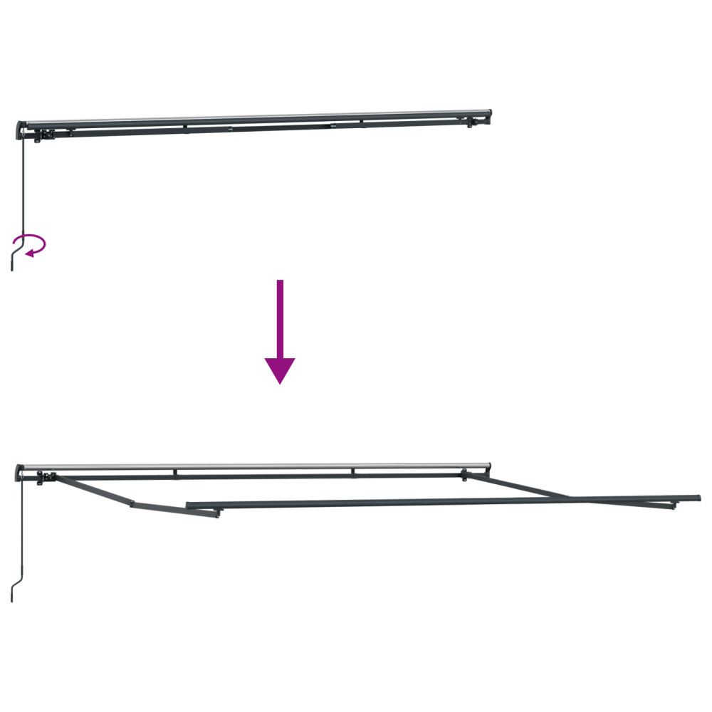 Produktbild för Utdragbar markis Grön och Vit 450 × 300 cm
