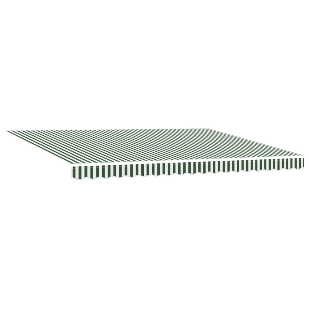 Produktbild för Utdragbar markis Grön och Vit 450 × 300 cm Duk och Aluminium