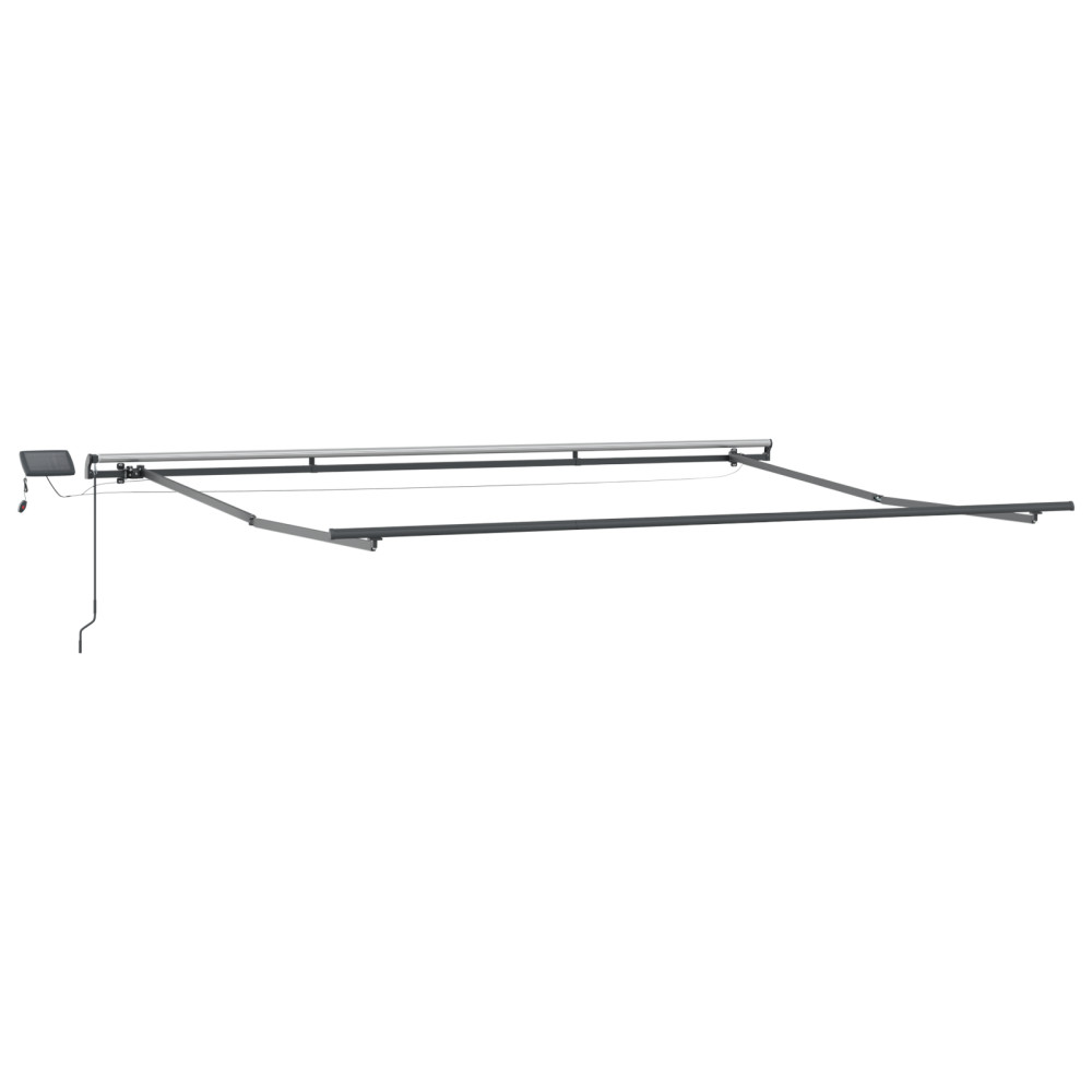 Produktbild för Utdragbar markis Grön och Vit 450 × 300 cm Duk och Aluminium