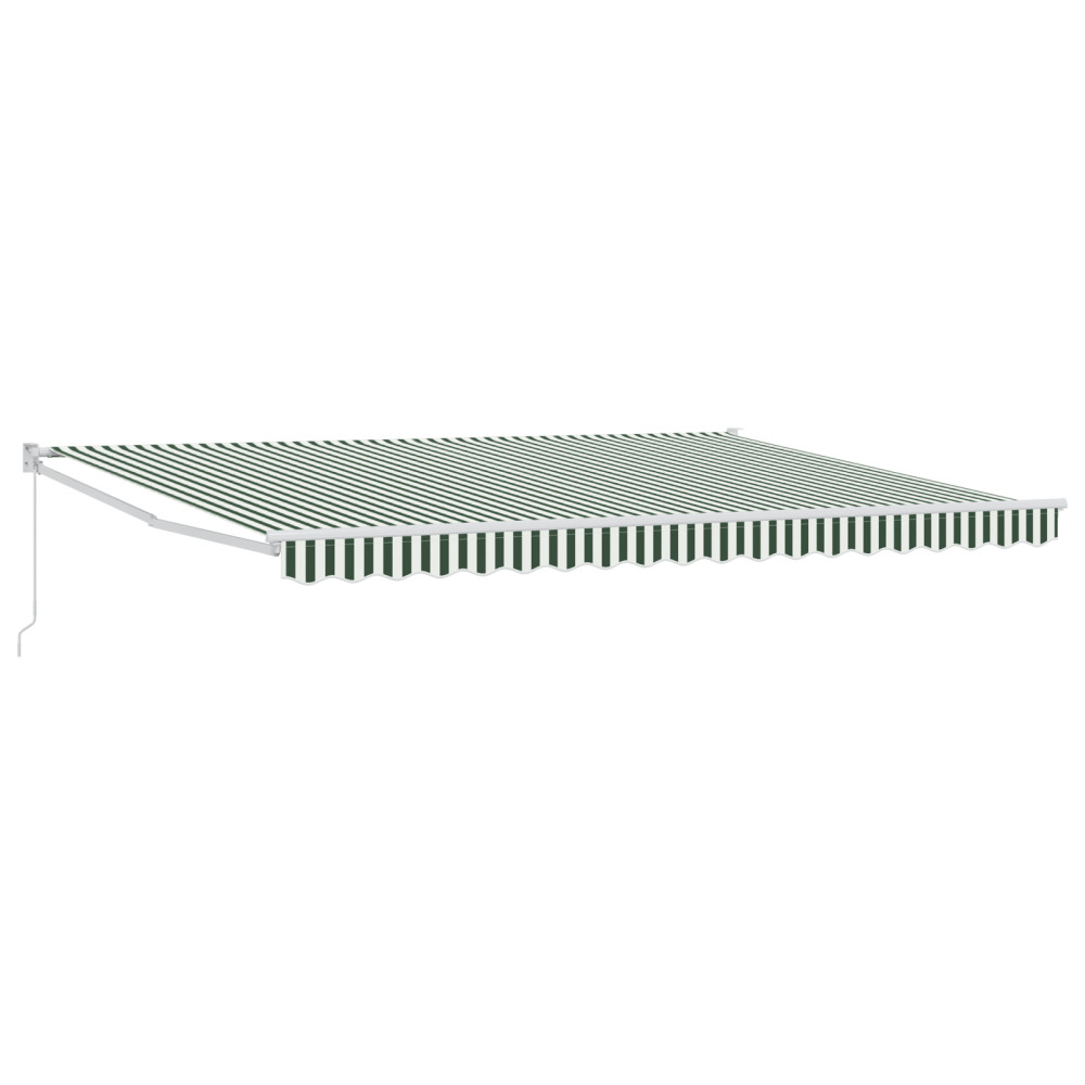Produktbild för Utdragbar markis Grön och Vit 450 x 300 x 165 cm