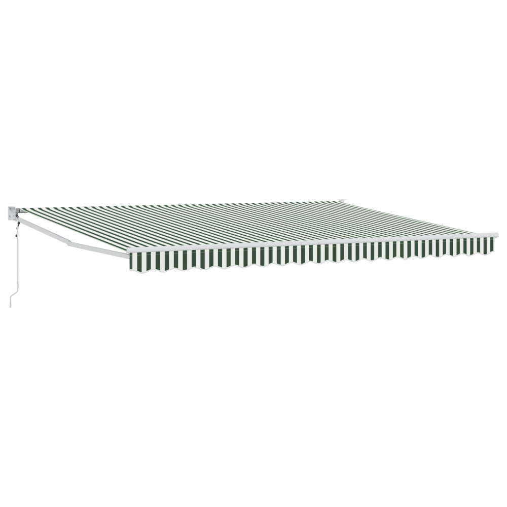 Produktbild för Utdragbar markis Grön och Vit 450 x 300 x 165 cm