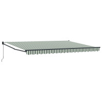 Produktbild för Utdragbar markis Grön och Vit 450 x 300 x 165 cm