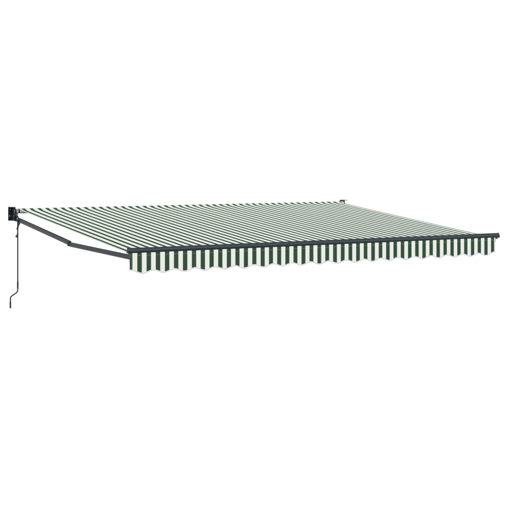 Produktbild för Utdragbar markis Grön och Vit 450 x 300 x 165 cm