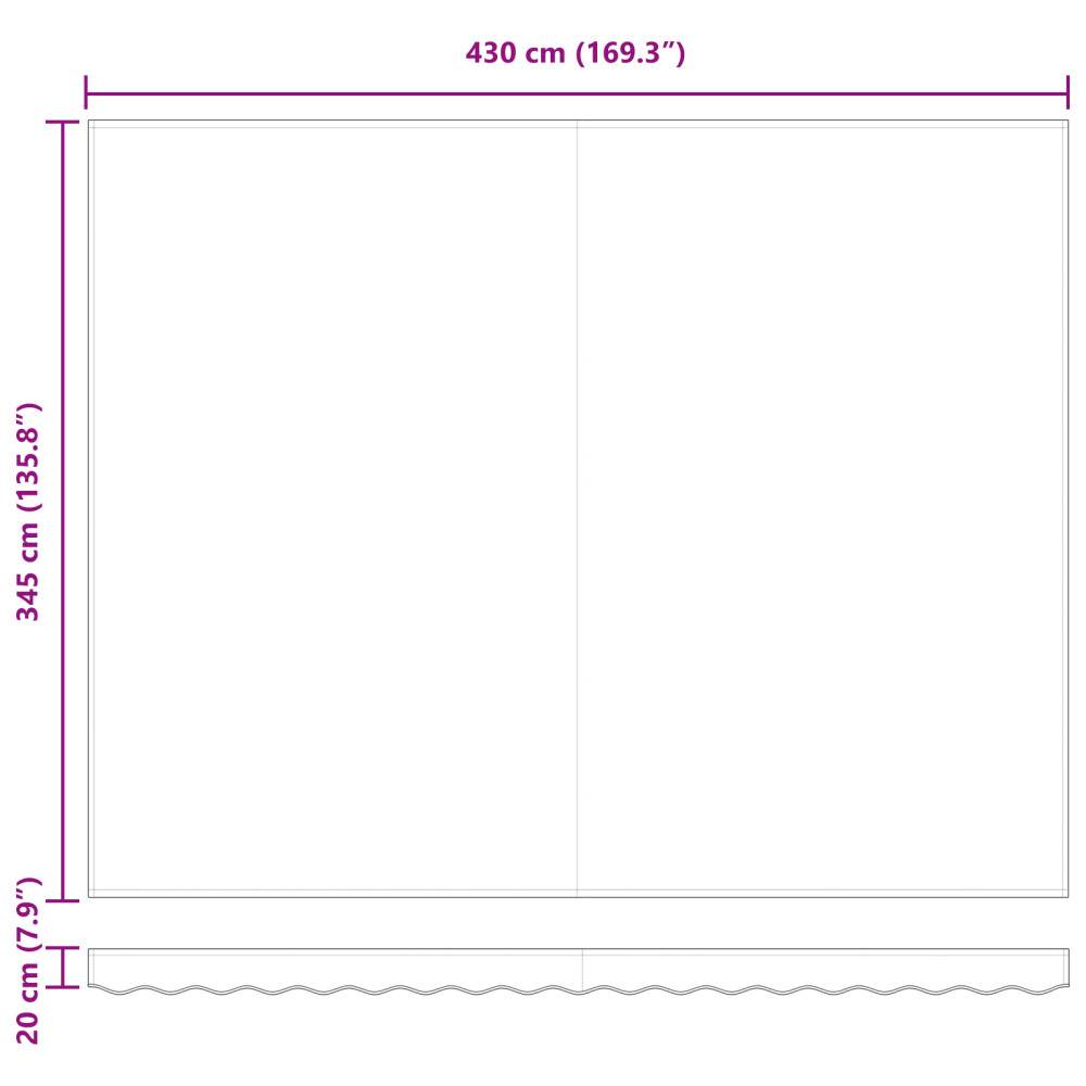 Produktbild för Utdragbar markis Orange och Brunt 450 x 350 x 165 cm