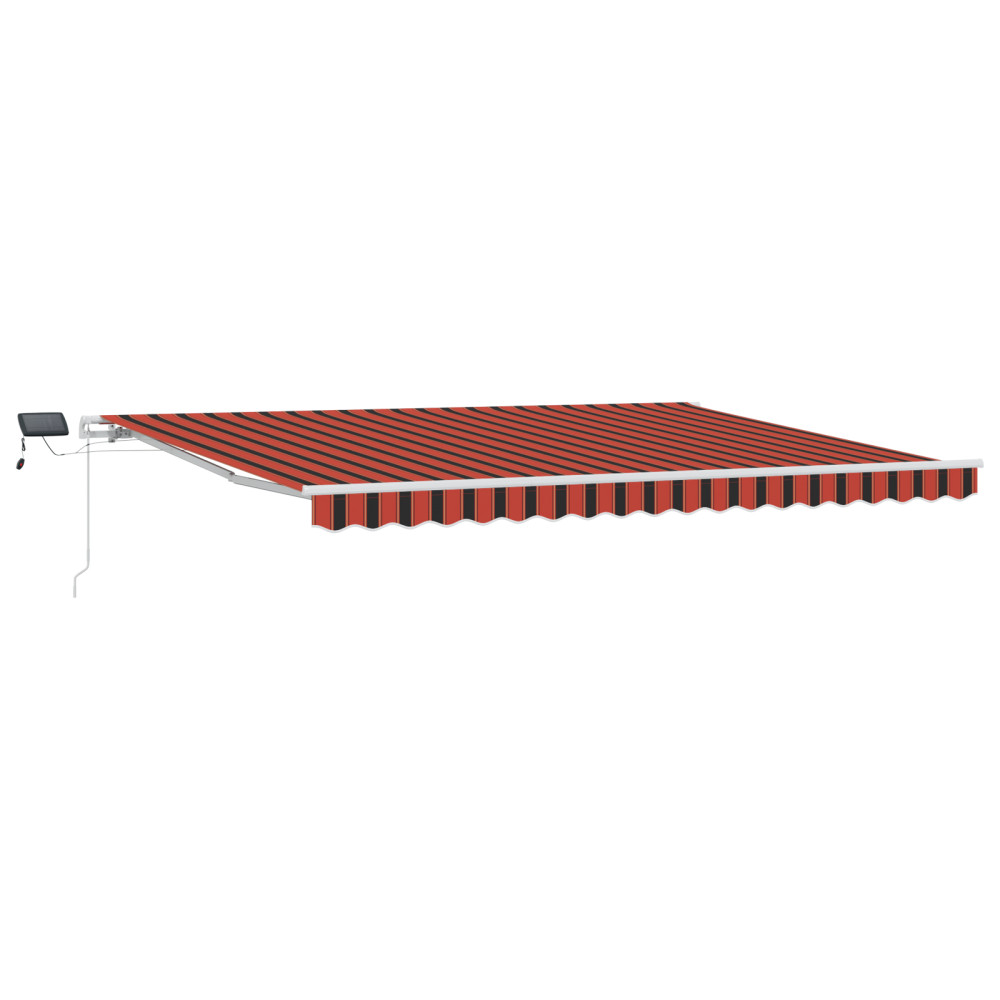 Produktbild för Utdragbar markis orange och brun 450 × 350 cm Duk och Aluminium