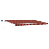 Produktbild för Utdragbar markis orange och brun 450 × 350 cm Duk och Aluminium