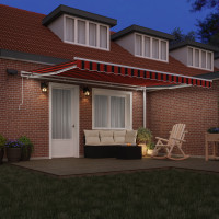 Produktbild för Utdragbar markis orange och brun 450 × 350 cm Duk och Aluminium