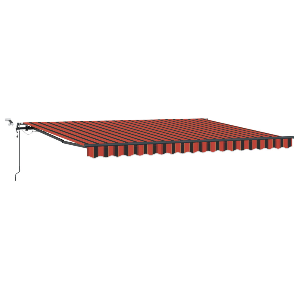 Produktbild för Utdragbar markis orange och brun 450 × 350 cm Polyester