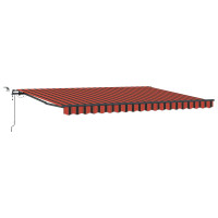 Produktbild för Utdragbar markis orange och brun 450 × 350 cm Polyester