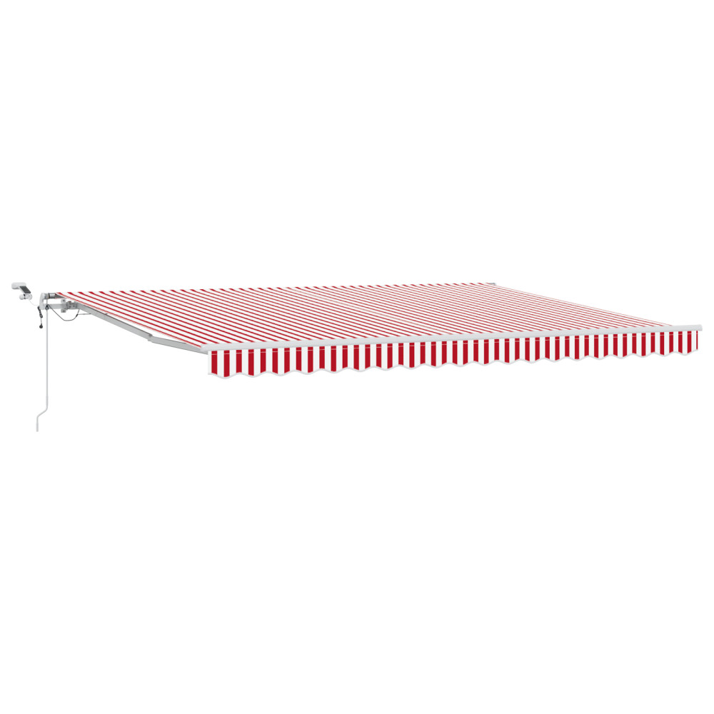 Produktbild för Utdragbar markis Röd och Vit 450 × 350 cm Polyester