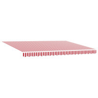 Produktbild för Utdragbar markis Röd och Vit 450 × 350 cm Polyester
