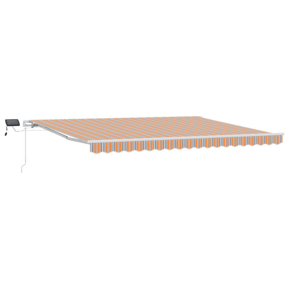 Produktbild för Utdragbar markis Flerfärgsdesign 450 × 350 cm Duk och Aluminium