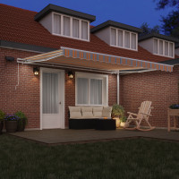 Produktbild för Utdragbar markis Flerfärgsdesign 450 × 350 cm Duk och Aluminium
