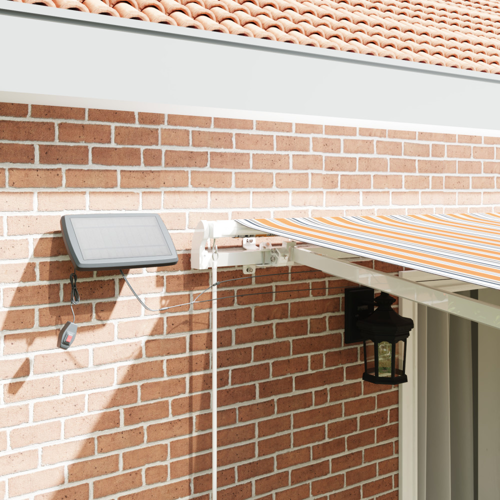 Produktbild för Utdragbar markis Flerfärgsdesign 450 × 350 cm Duk och Aluminium