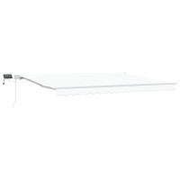 Produktbild för Utdragbar markis Vit 450 × 350 cm Duk och Aluminium