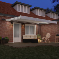 Produktbild för Utdragbar markis Vit 450 × 350 cm Duk och Aluminium