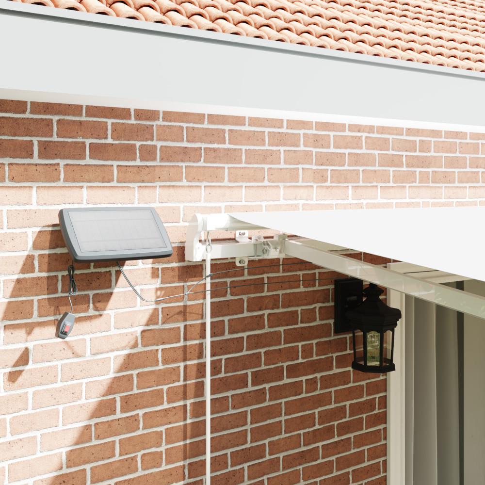 Produktbild för Utdragbar markis Vit 450 × 350 cm Duk och Aluminium