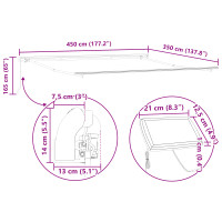 Produktbild för Utdragbar markis Vit 450 × 350 cm Duk och Aluminium