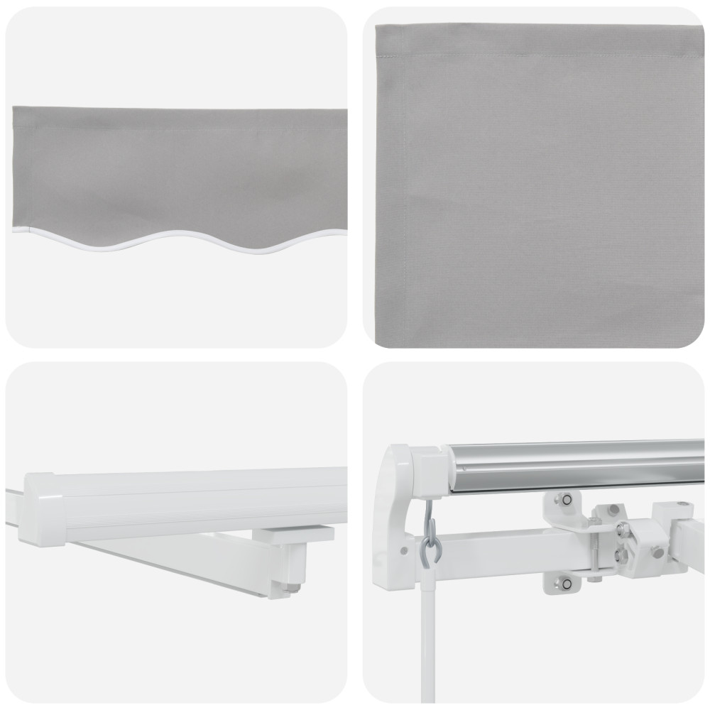 Produktbild för Utdragbar markis Ljusgrå 450 × 350 cm Duk och Aluminium