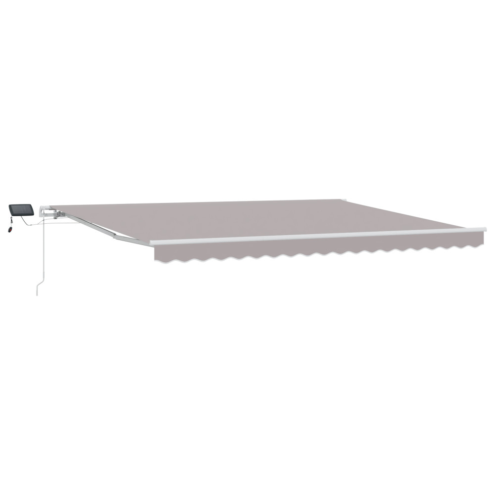 Produktbild för Utdragbar markis Ljusgrå 450 × 350 cm Duk och Aluminium