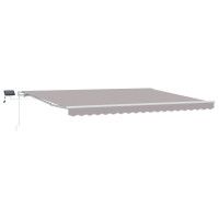 Produktbild för Utdragbar markis Ljusgrå 450 × 350 cm Duk och Aluminium