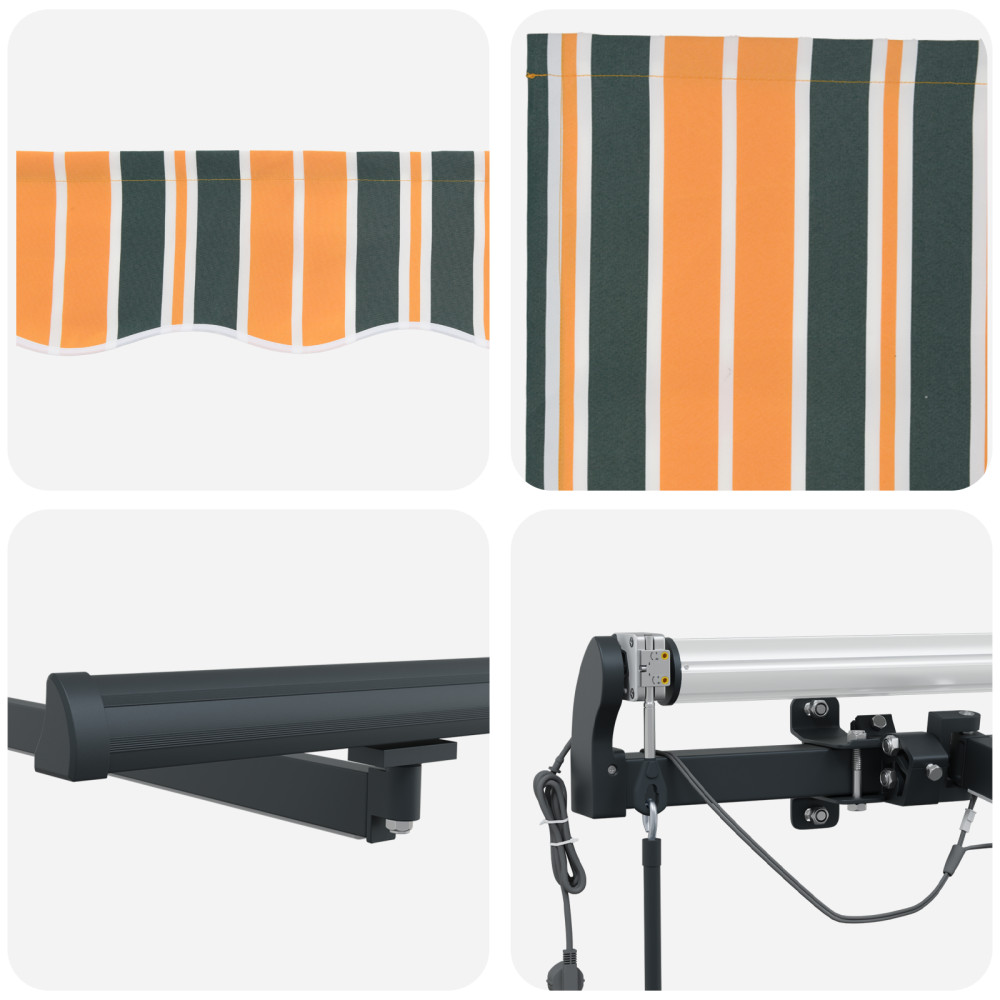 Produktbild för Utdragbar markis Grön och gul 450 × 350 cm Polyester