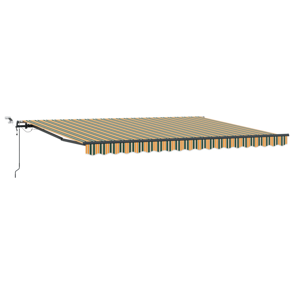 Produktbild för Utdragbar markis Grön och gul 450 × 350 cm Polyester
