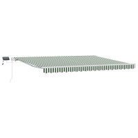 Produktbild för Utdragbar markis Grön och Vit 450 × 350 cm Duk och Aluminium