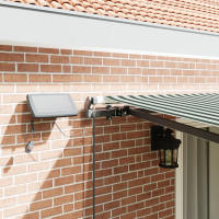 Produktbild för Utdragbar markis Grön och Vit 450 × 350 cm Duk och Aluminium