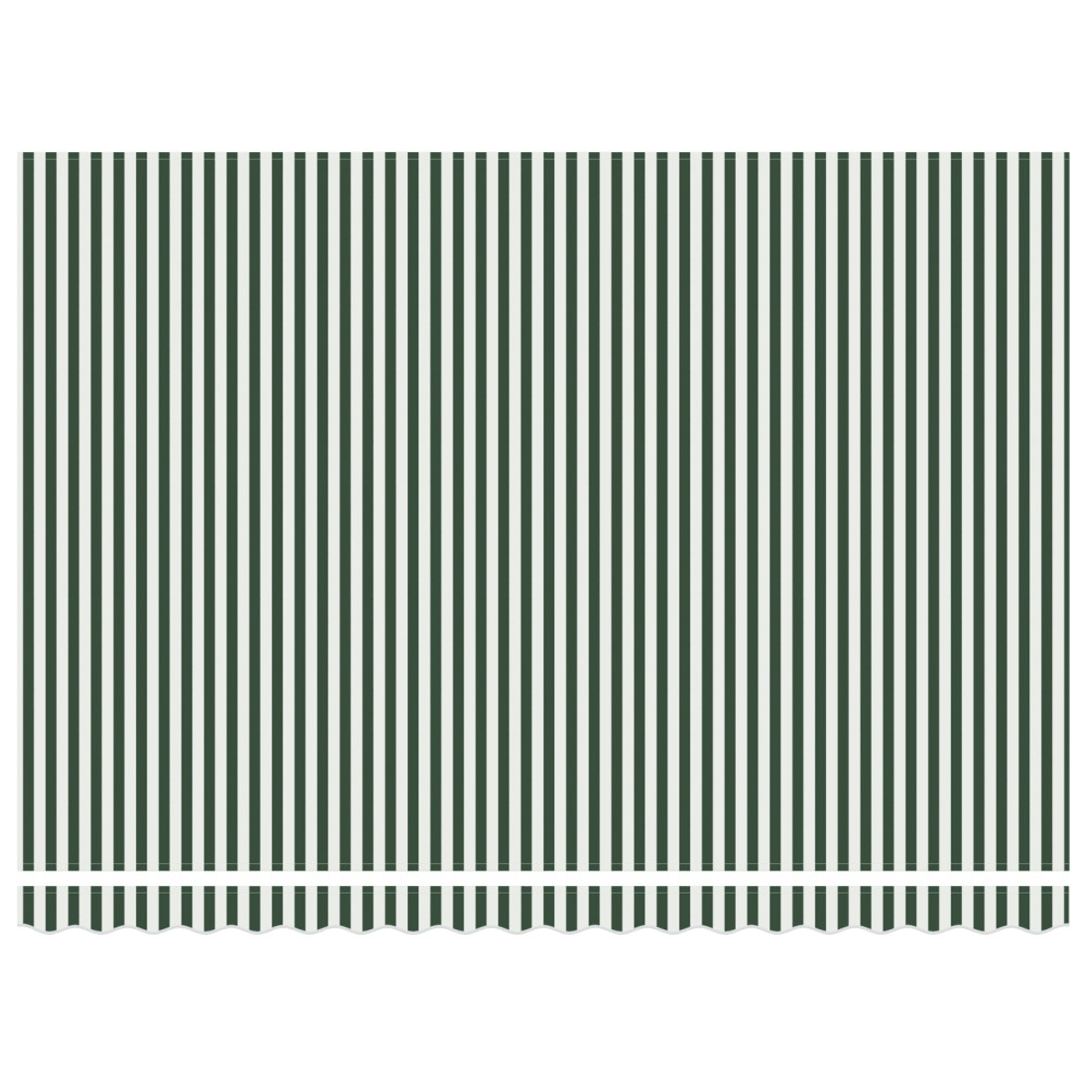Produktbild för Utdragbar markis Grön och Vit 450 × 350 cm Polyester