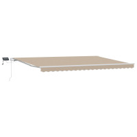 Produktbild för Utdragbar markis Beige 500 × 300 cm Duk och Aluminium