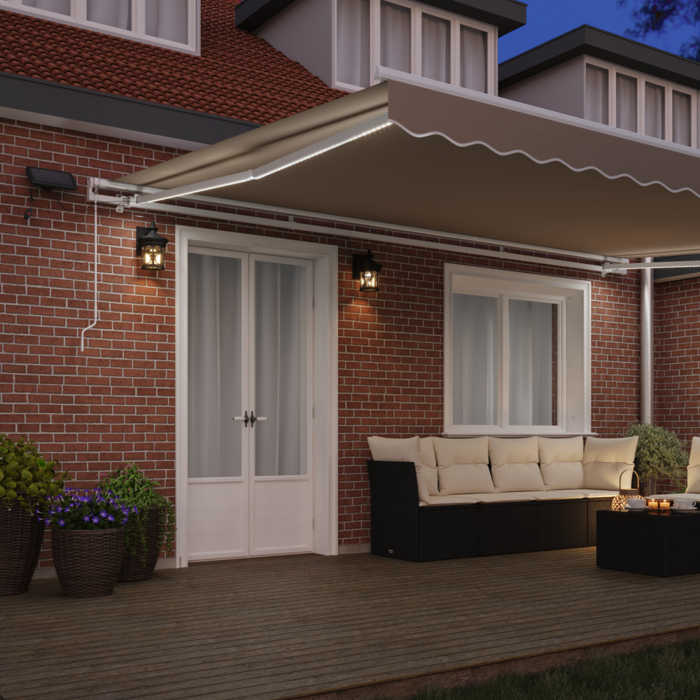 Produktbild för Utdragbar markis Beige 500 × 300 cm Duk och Aluminium