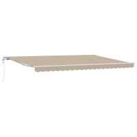 Produktbild för Utdragbar markis Beige 500 × 300 cm Duk och Aluminium
