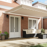Produktbild för Utdragbar markis Beige 500 × 300 cm Duk och Aluminium