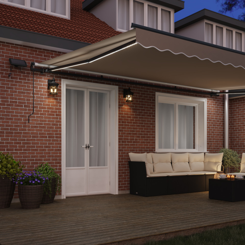 Produktbild för Utdragbar markis Beige 500 × 300 cm Duk och Aluminium