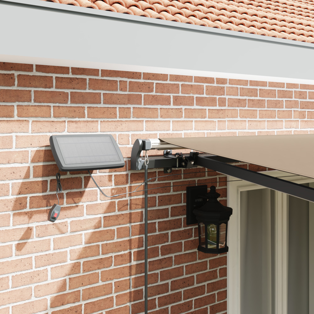 Produktbild för Utdragbar markis Beige 500 × 300 cm Duk och Aluminium