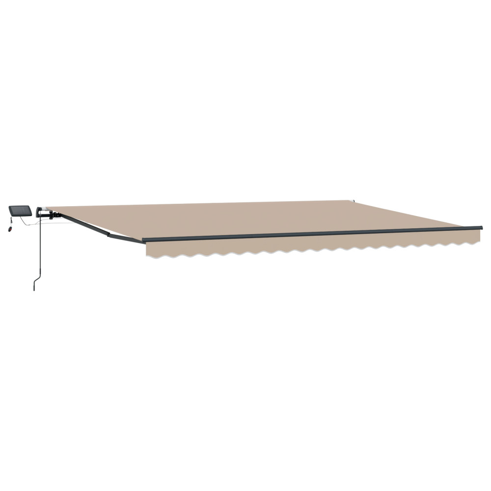 Produktbild för Utdragbar markis Beige 500 × 300 cm Duk och Aluminium